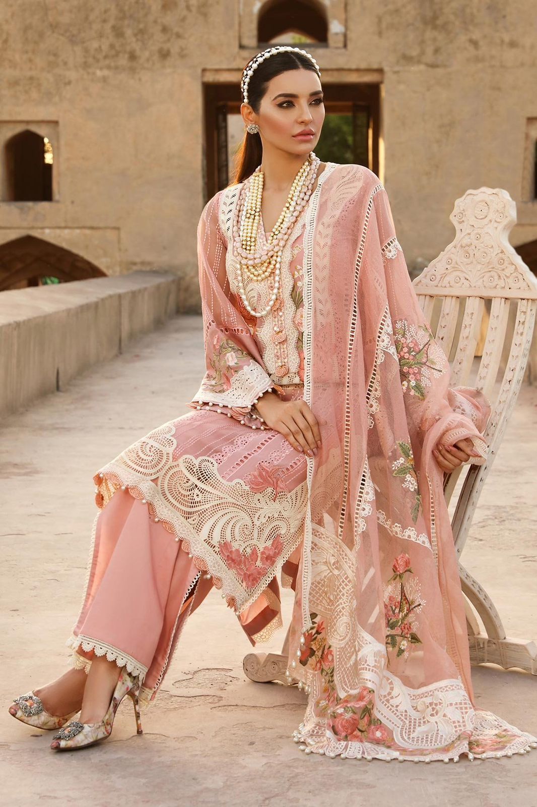 Crimson Luxury Lawn Unstitched Suit Rose - SBC