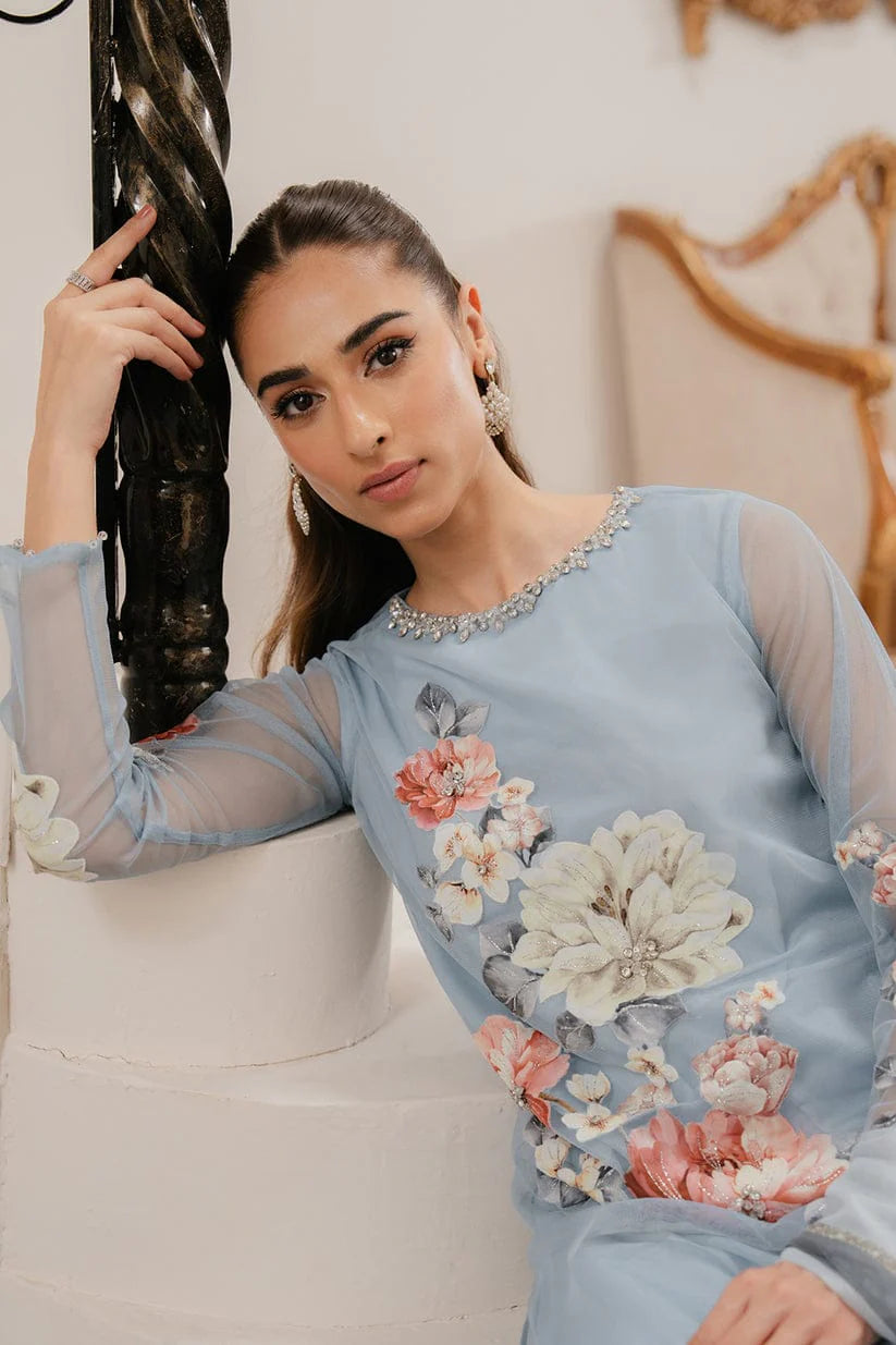 Lulusar Silk Ice Blue with Grey Shade - SBC