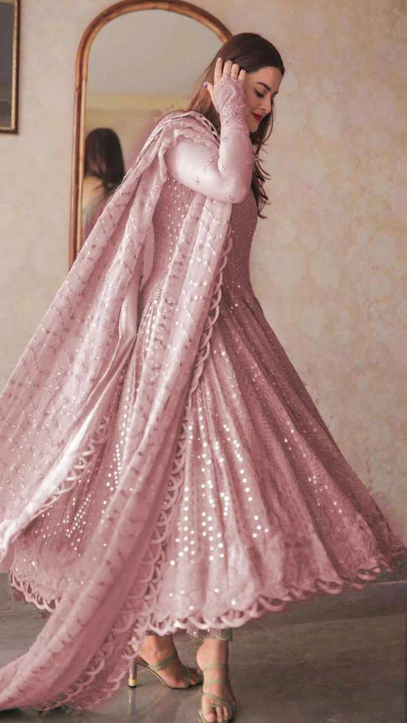Asim Jofa Pink Chiffon Bridal Collection - SFC