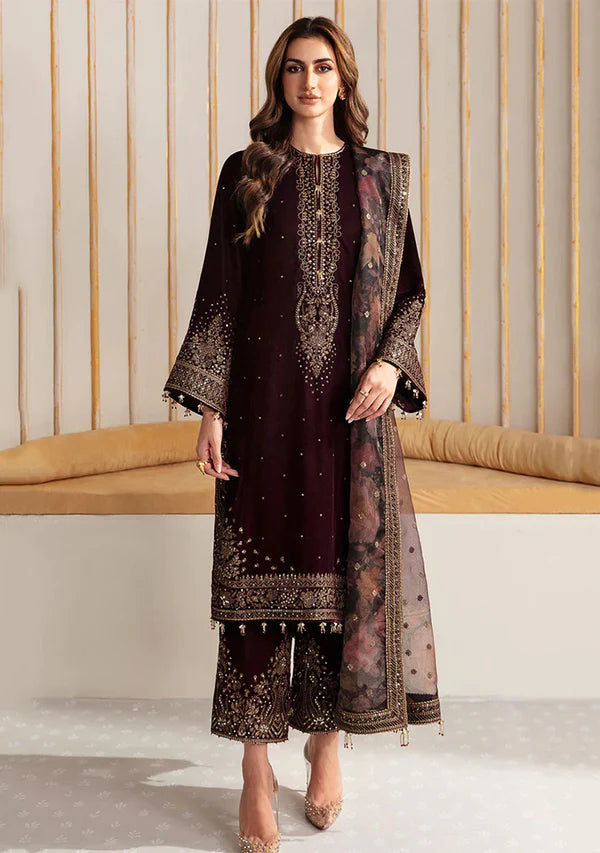 JAZMIN-3 Piece Embroidered Velvet Suit - SFC