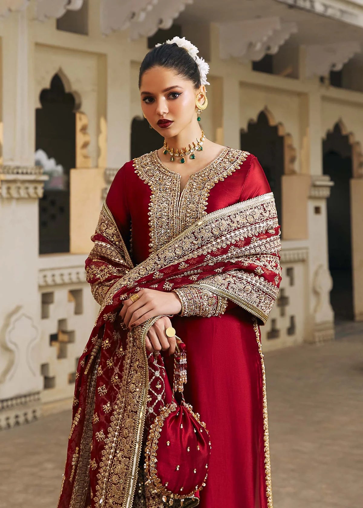 Kanwal Malik Unstitched Suit | Noreen Red | SLC