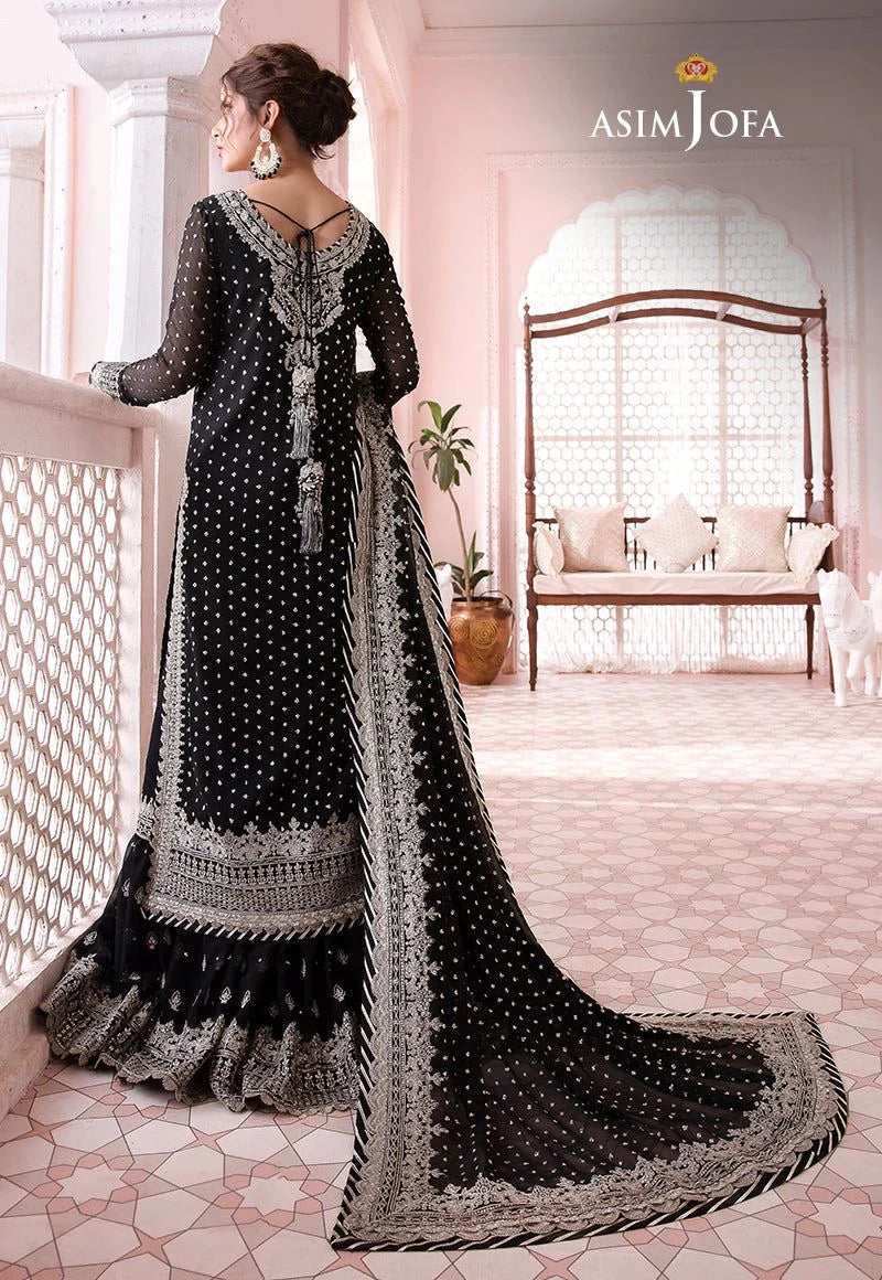 ASIM JOFA CHANDANI LUXERY BLACK CHIFFON - SFC