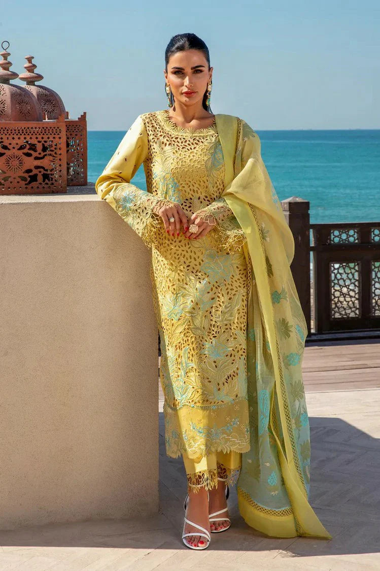 Rang Rasiya 3 Piece Unstitched Luxury Lawn Suit - 05 Minal | SML