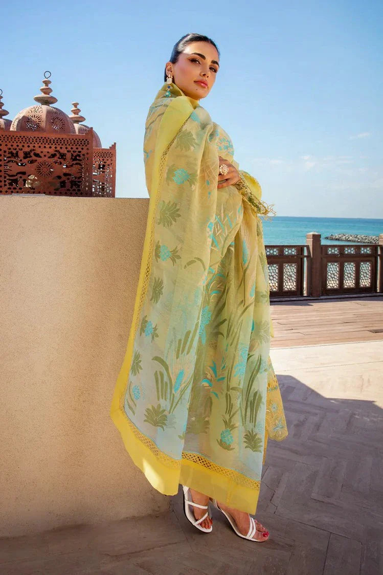 Rang Rasiya 3 Piece Unstitched Luxury Lawn Suit - 05 Minal | SML