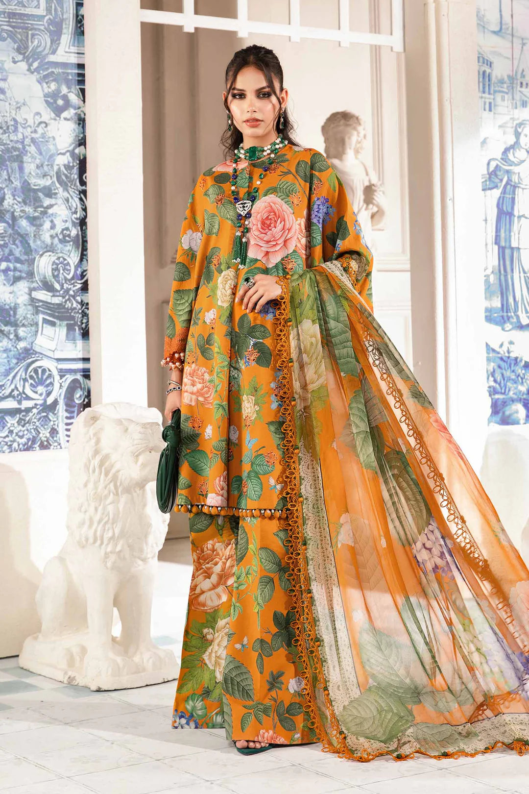 3 Piece Unstitched suit| MPT-2210-B
