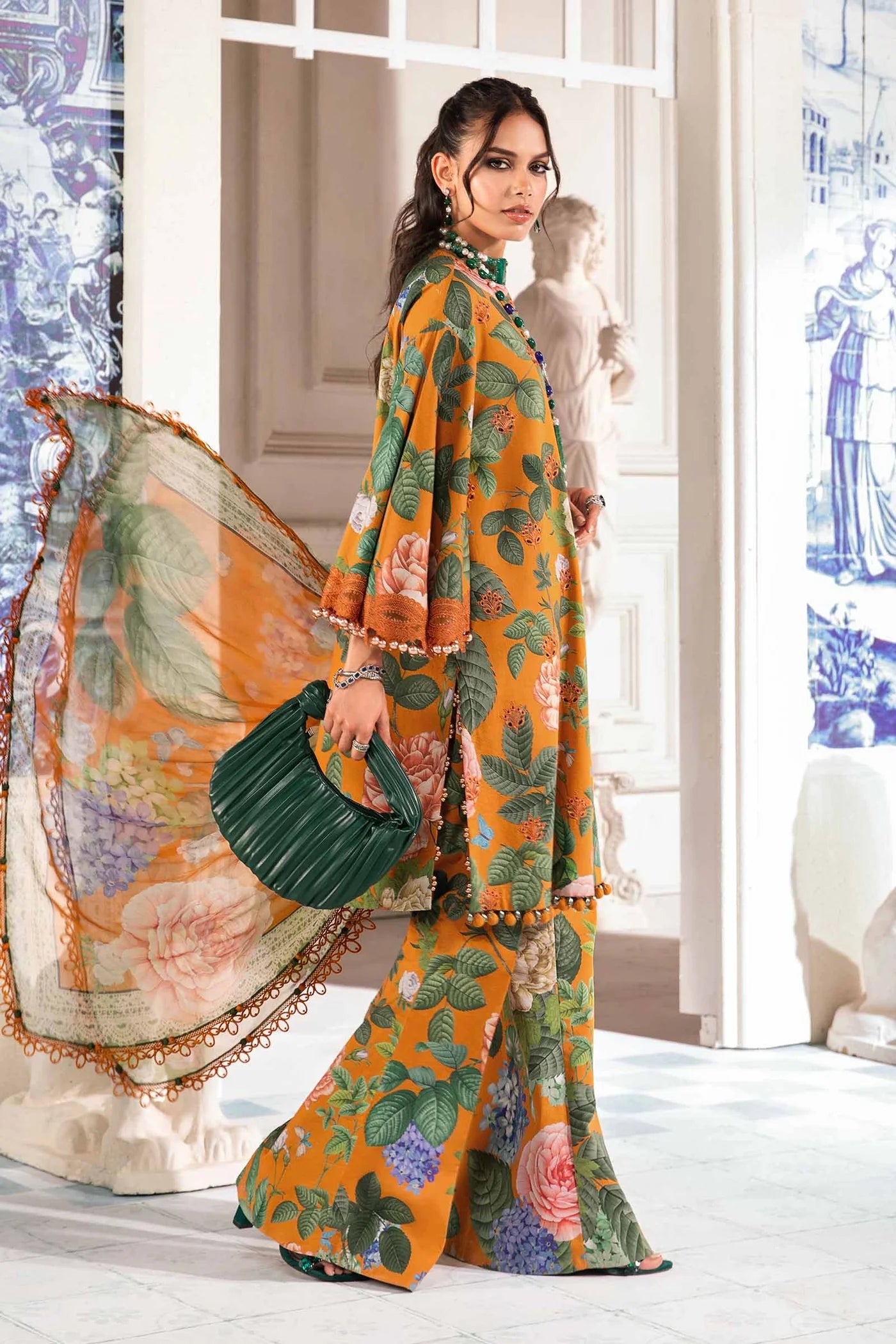 3 Piece Unstitched suit| MPT-2210-B