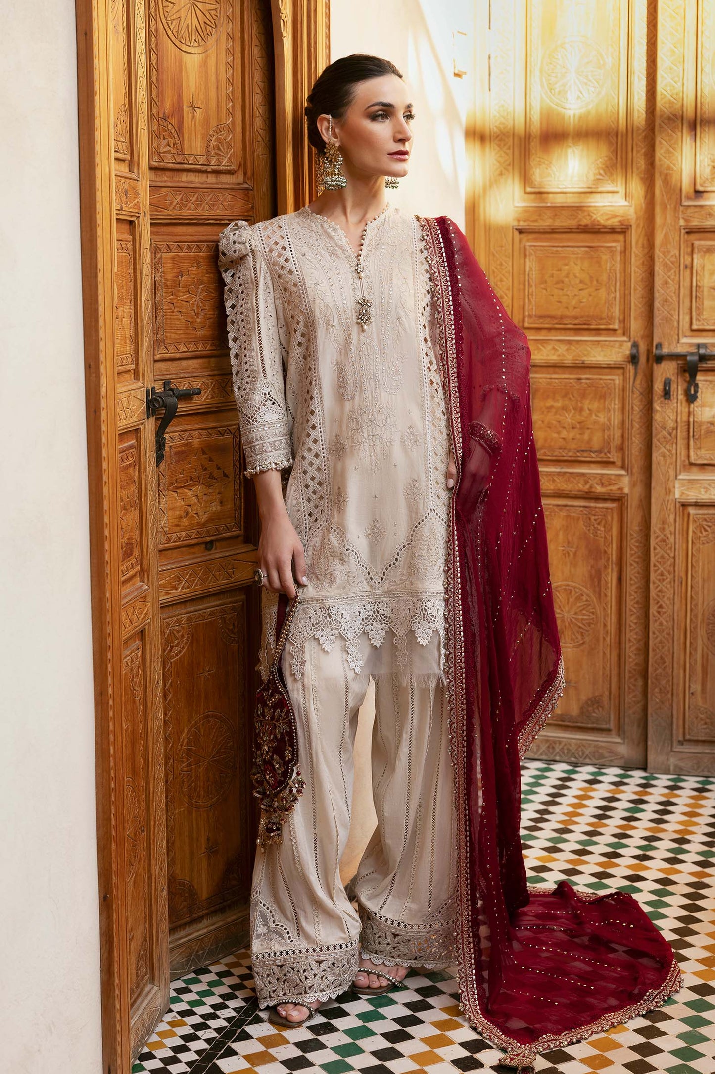 3 Piece Unstitched Embroidered Lawn Suit | D-2511-B | SML