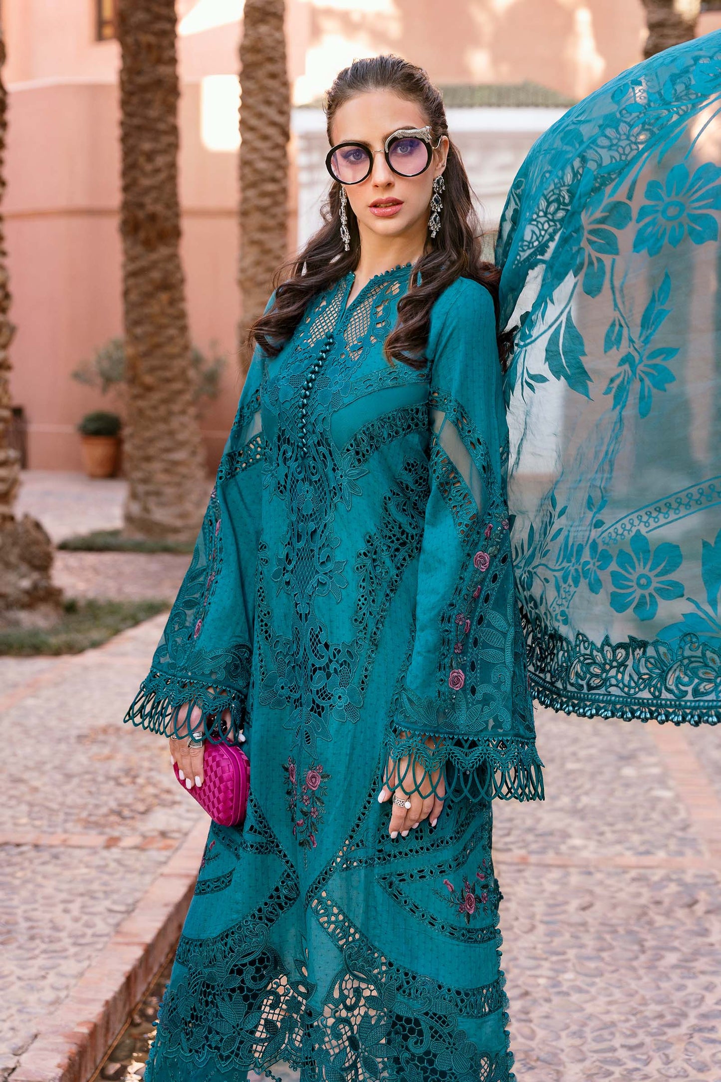 3 Piece Unstitched Embroidered Dobby Lawn Suit | D-2513-B | SML