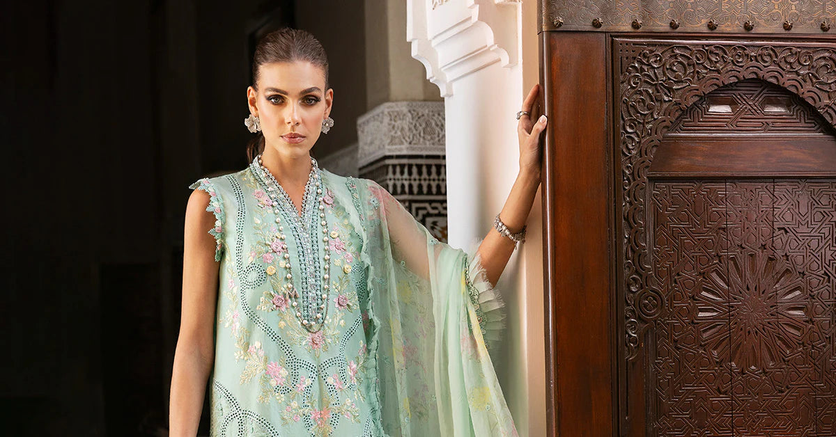 3 Piece Unstitched Embroidered Lawn Suit | D-2514-A | SML