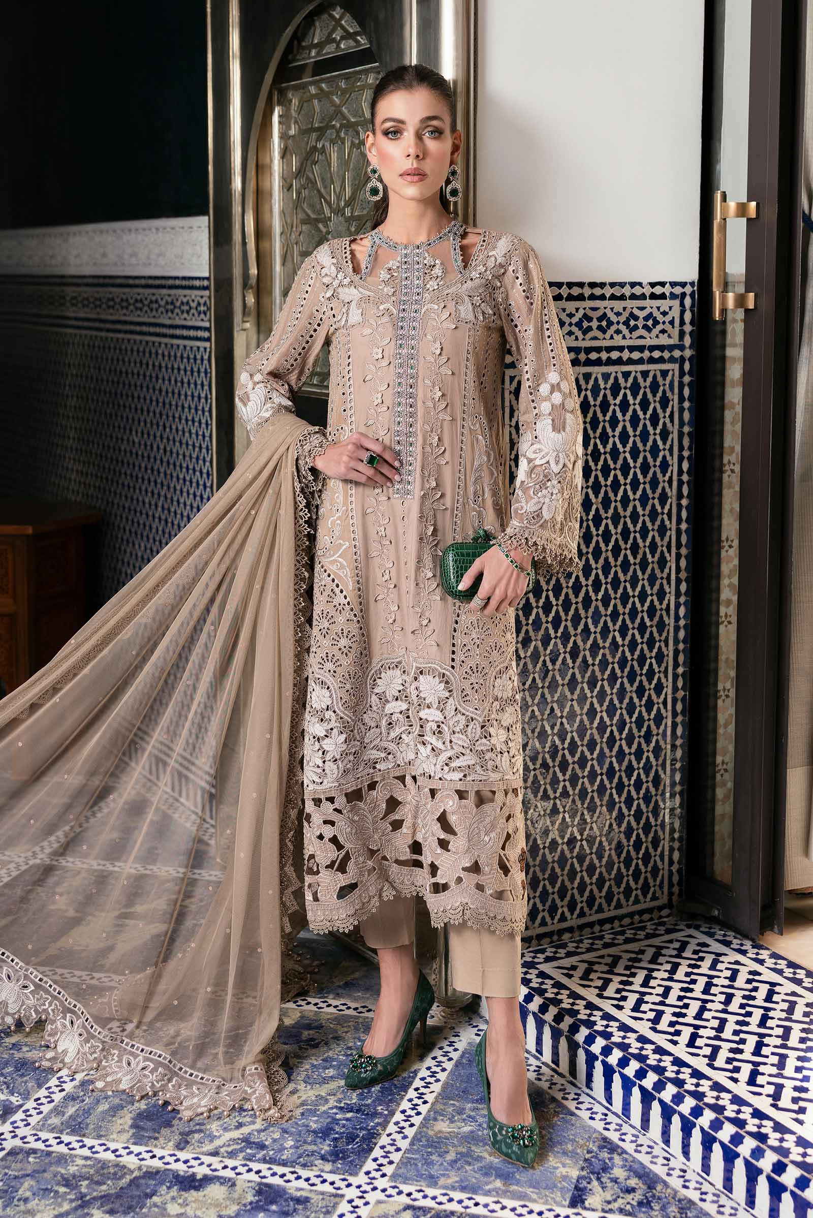 3 Piece Unstitched Embroidered Lawn Suit | D-2502-A | SML SEAM 3 Piece Unstitched Embroidered Lawn Suit | D-2502-A | SML SEAM