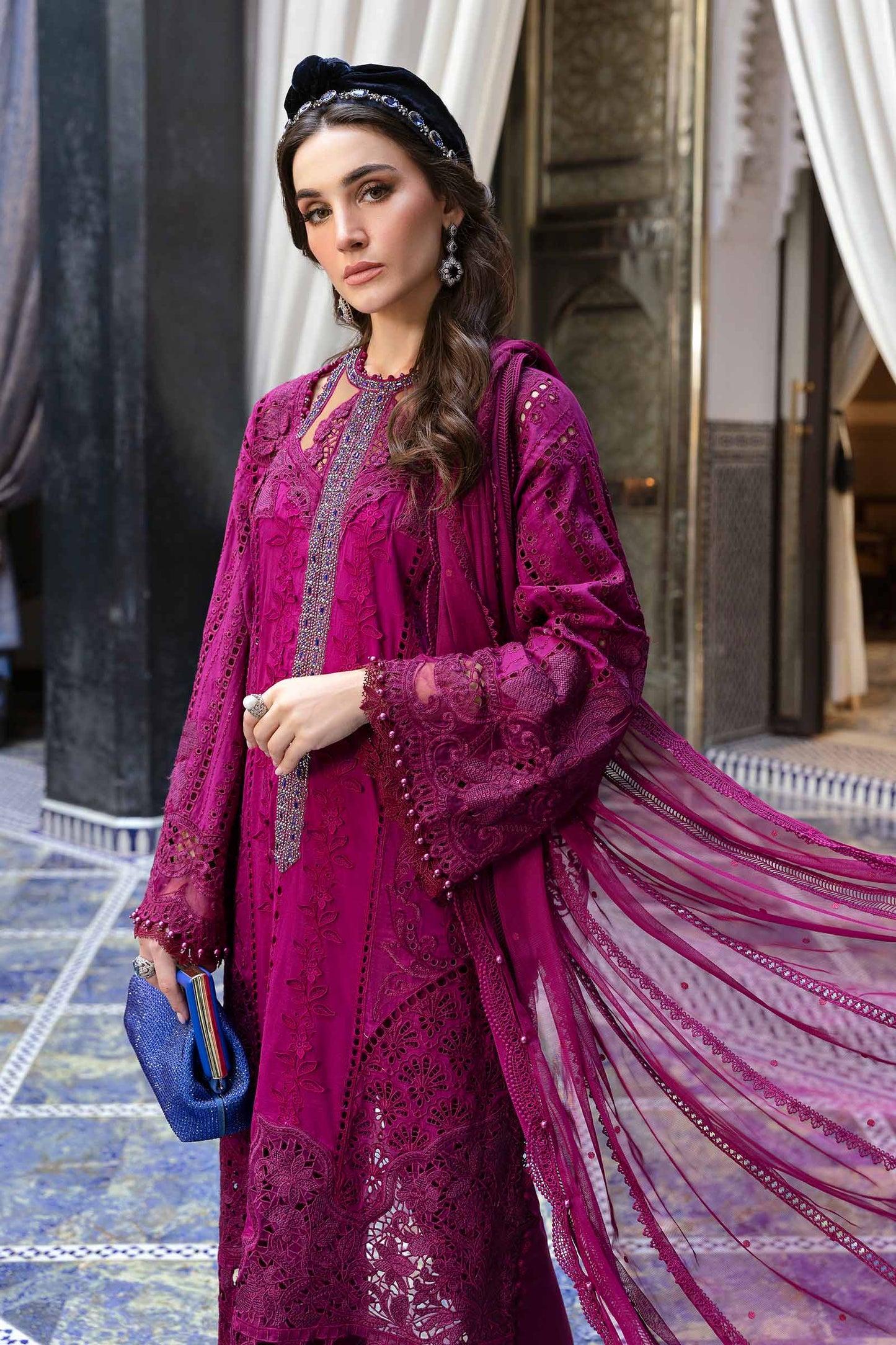3 Piece Unstitched Embroidered Lawn Suit | D-2502-B | SML