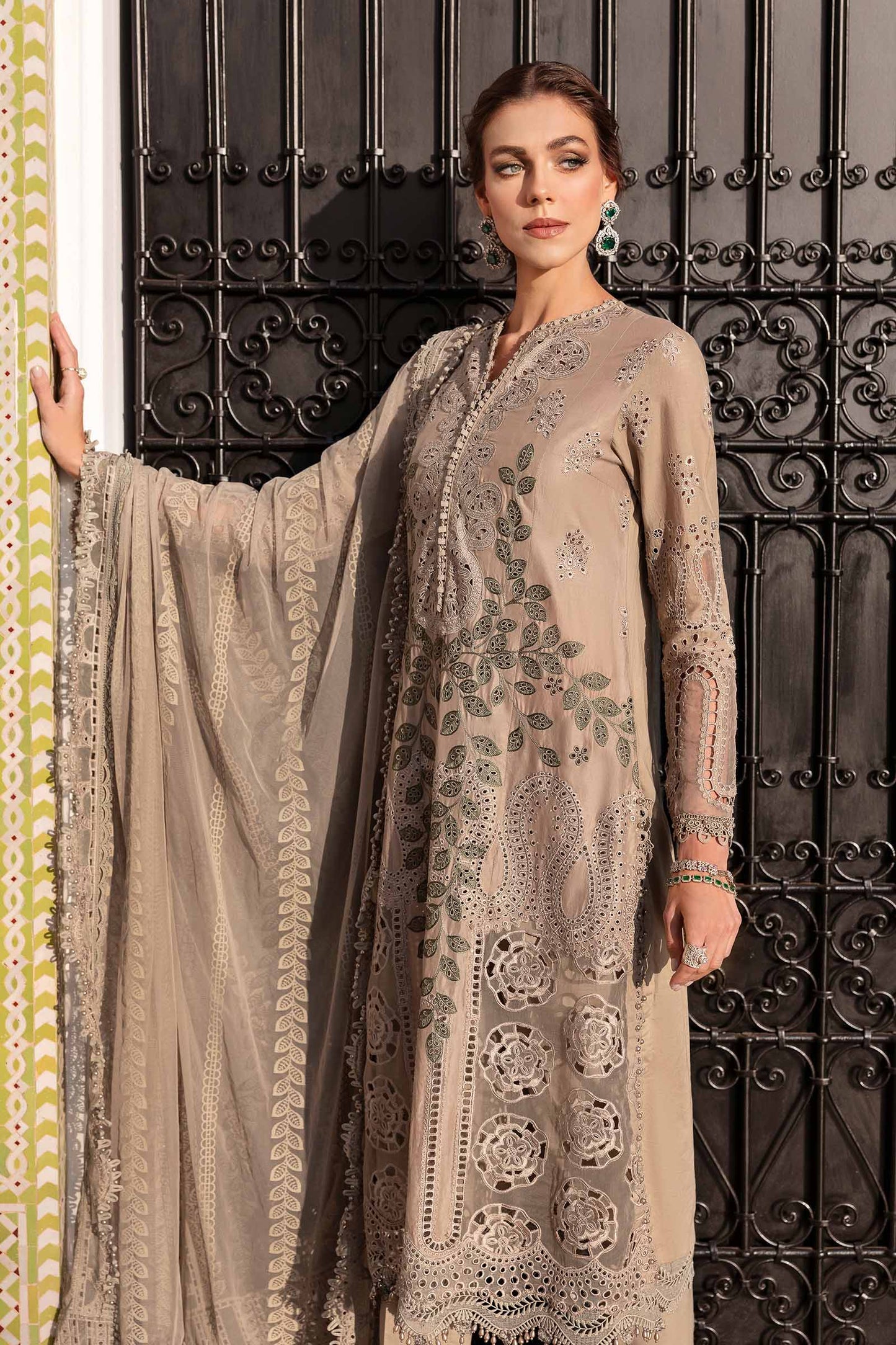 3 Piece Unstitched Embroidered Lawn Suit | D-2503-A | SML