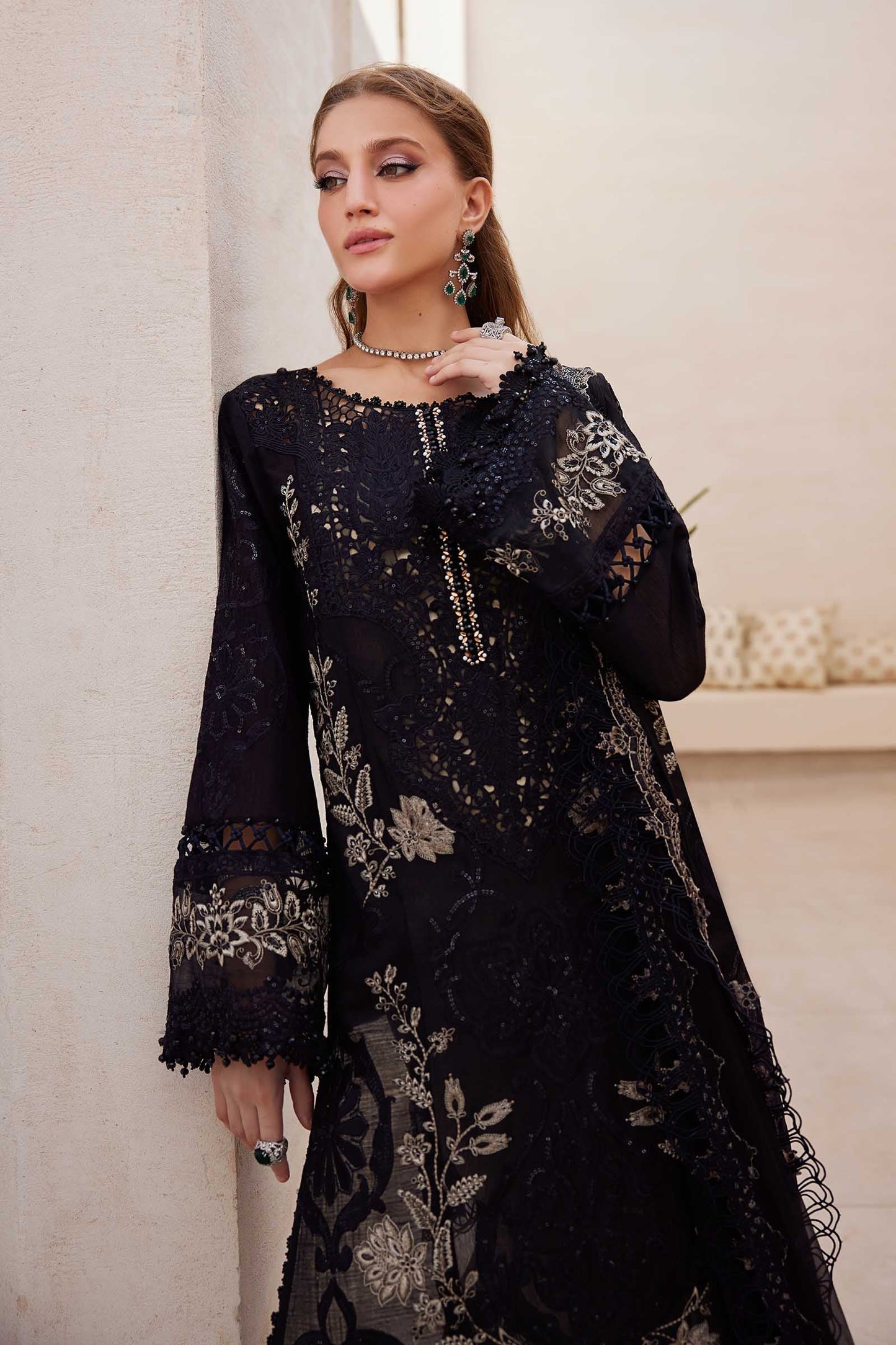 Maria.B 3 Piece Unstitched Embroidered Lawn Suit | EL-25-03