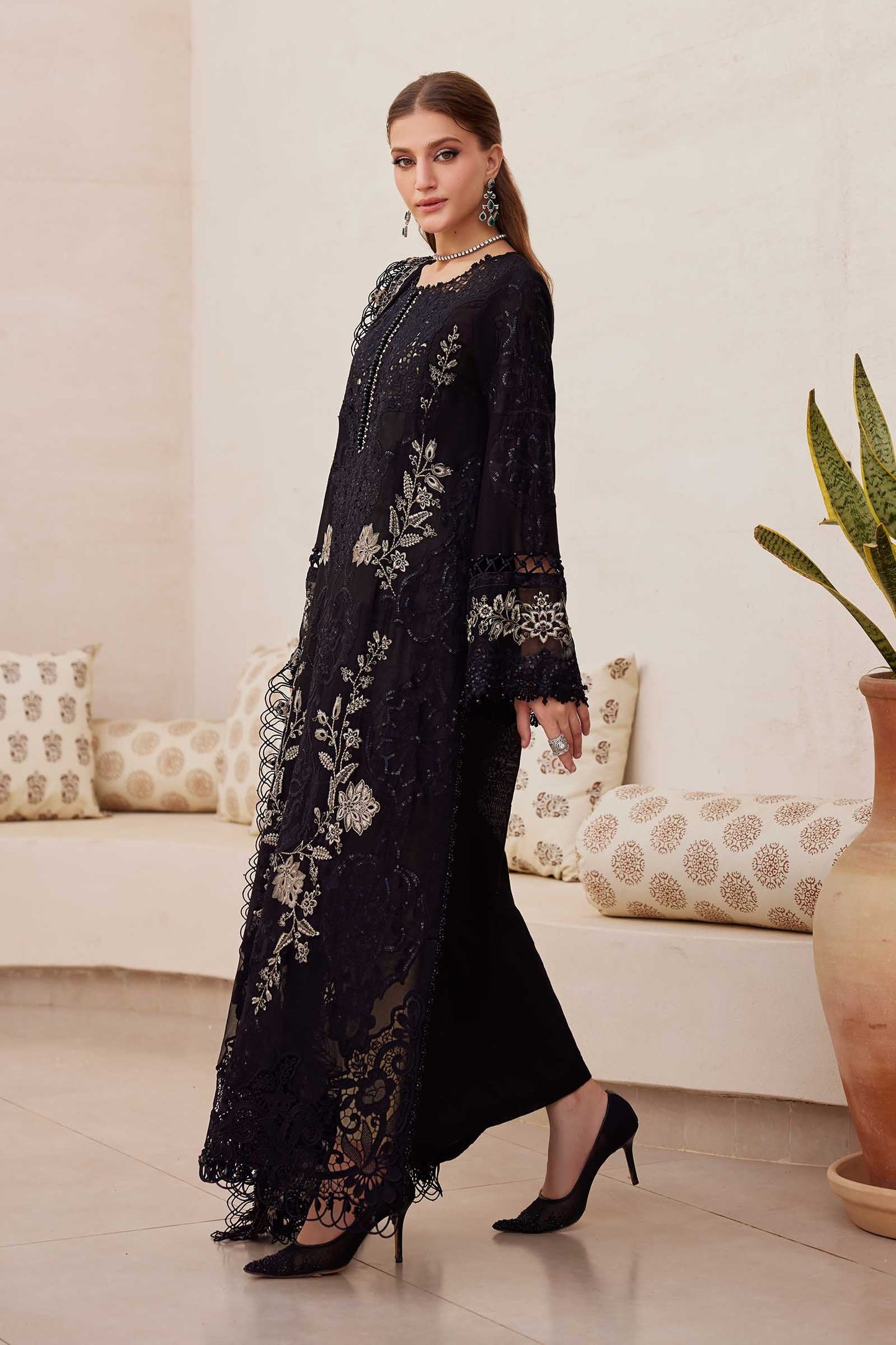 Maria.B 3 Piece Unstitched Embroidered Lawn Suit | EL-25-03