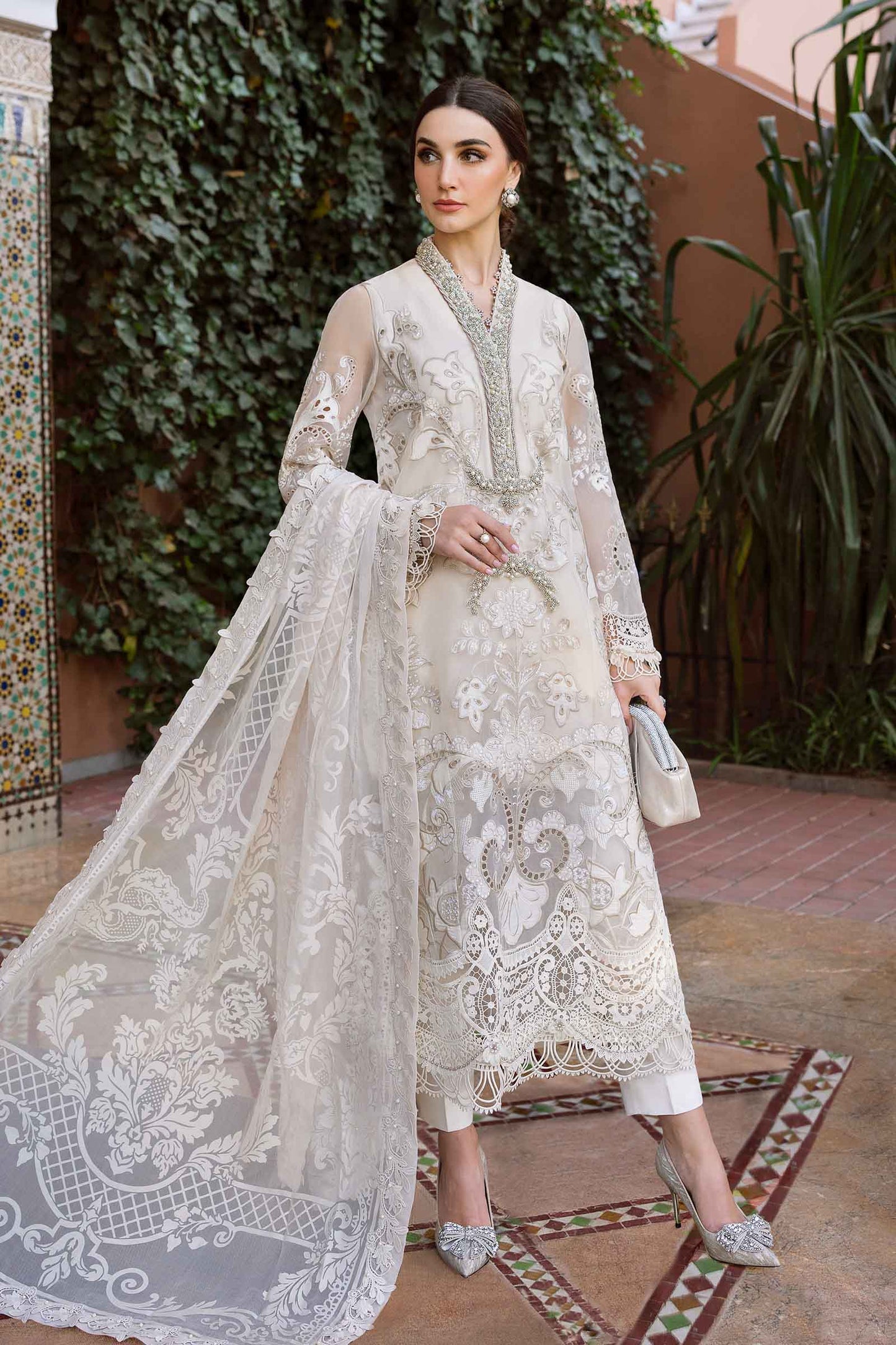 3 Piece Unstitched Embroidered Organza Suit | D-2506-A | SML