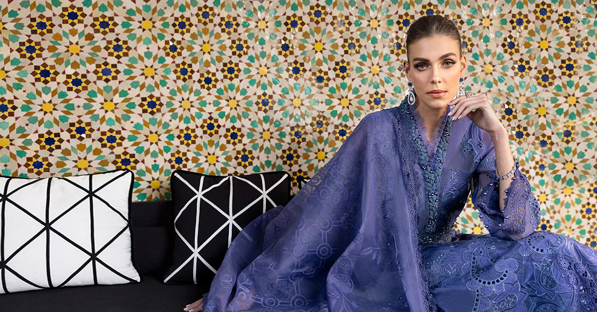 3 Piece Unstitched Embroidered Organza Suit | D-2506-B | SML
