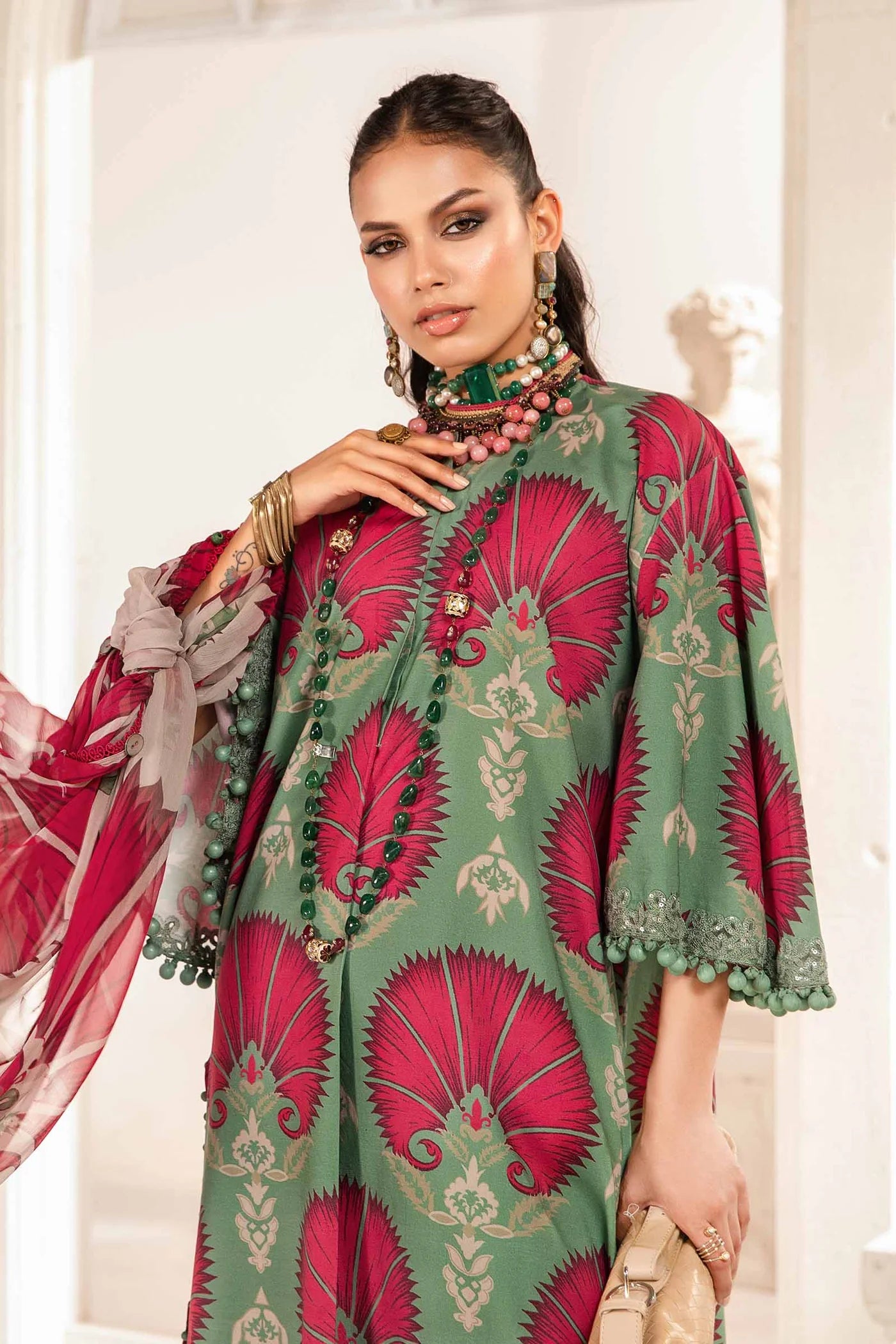 3 Piece Unstitched suit| MPT-2209-A