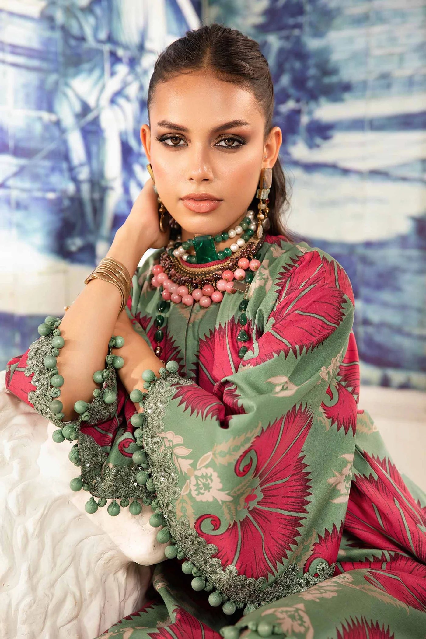 3 Piece Unstitched suit| MPT-2209-A