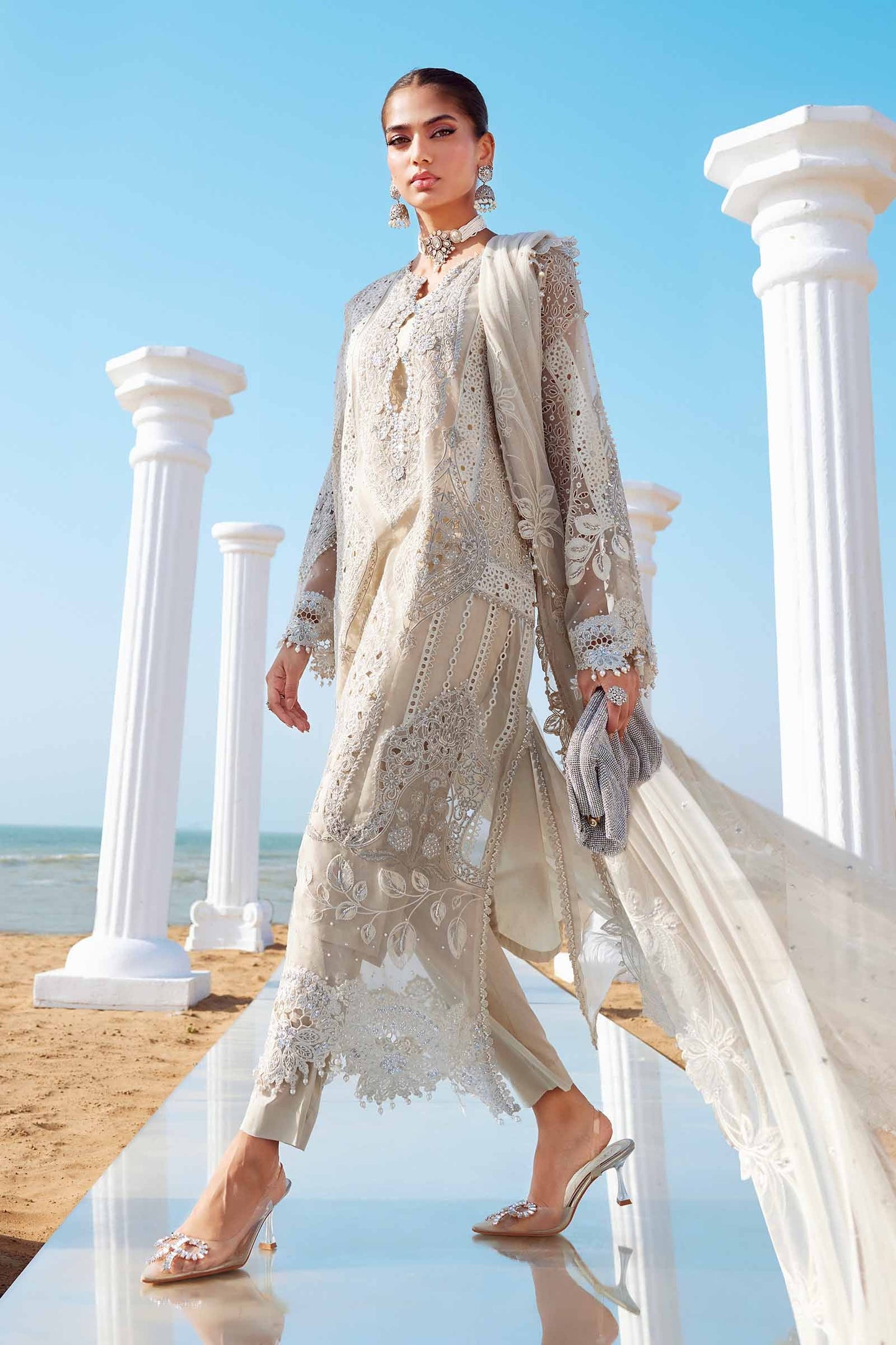 Maria.B 3 Piece Unstitched Embroidered Lawn Suit | EL-25-09