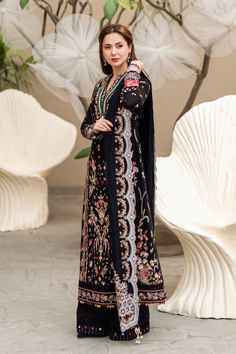 Qalamkar 3 Piece Embroidered Unstitched Lawn Suit - FK-15 HANNAH | SML