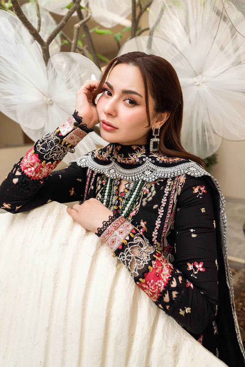 Qalamkar 3 Piece Embroidered Unstitched Lawn Suit - FK-15 HANNAH | SML