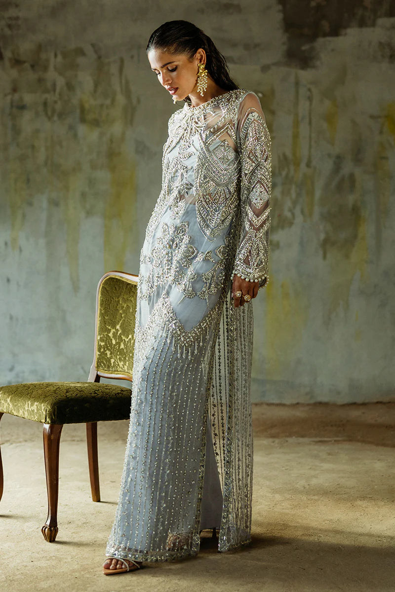 Mushq Unstitched Embellished Organza Suit | Pivoine | SLC