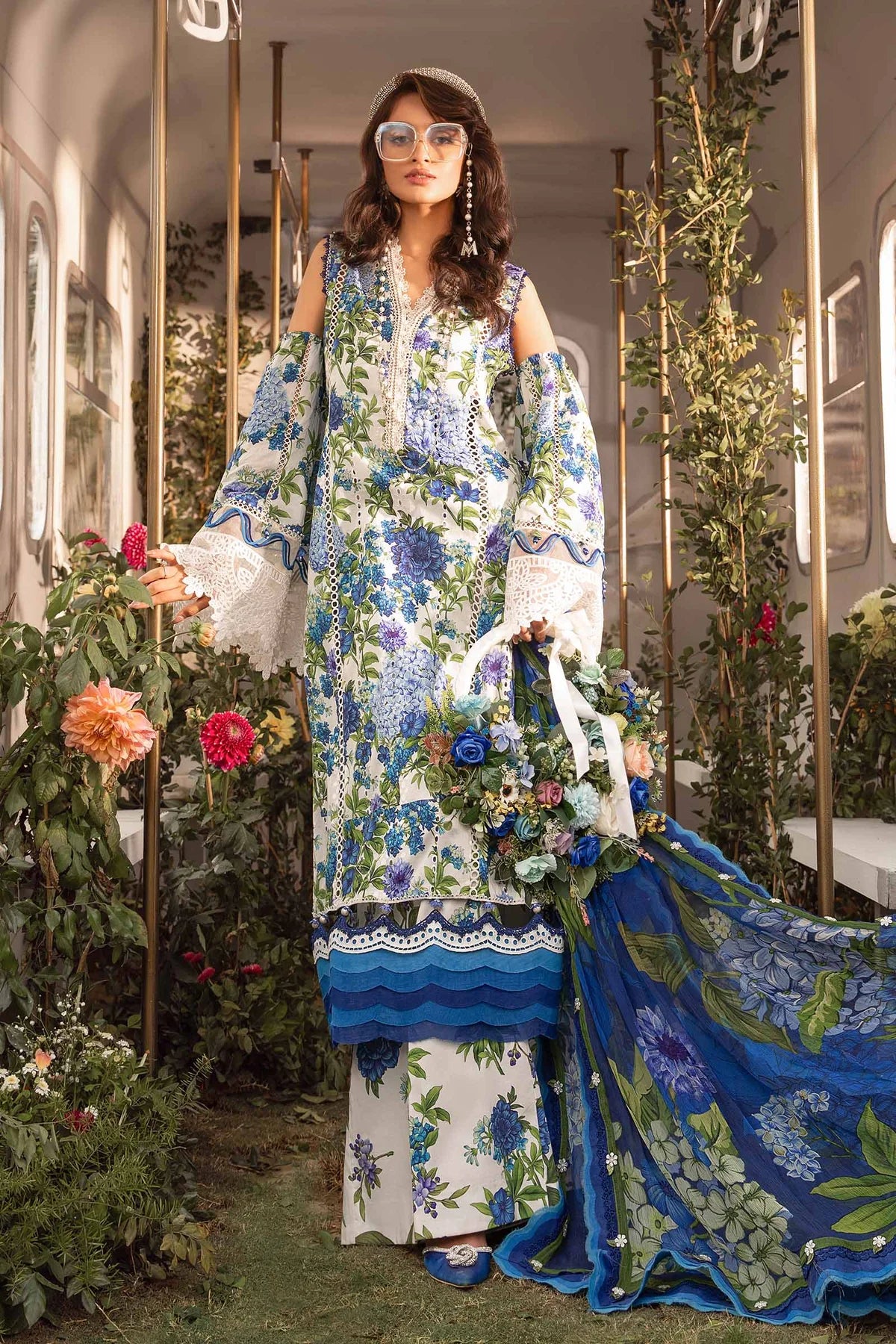 3 Piece Unstitched suit| MPT-2102- B