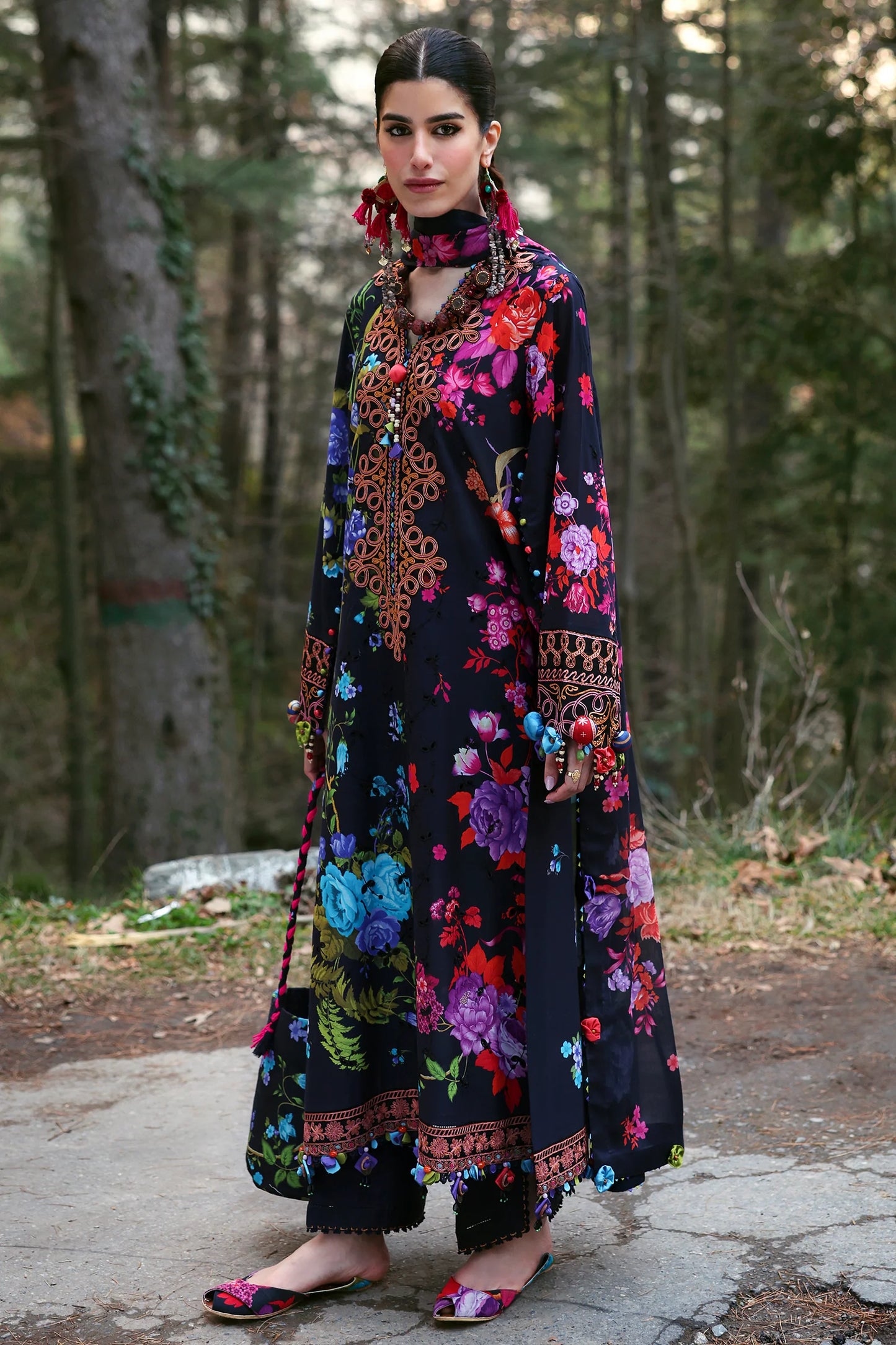 Zaha 3 Piece Unstitched Suit ALYA (ZL25-07 A) | SML
