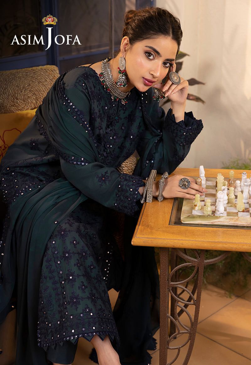 ASIM JOFA-24 EMBROIDERED CHIFFON 3 PC - SFC