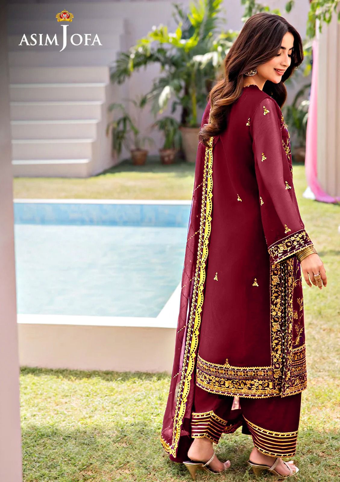 ASIM JOFA-24 EMBROIDERED CHIFFON 3 PC - SFC