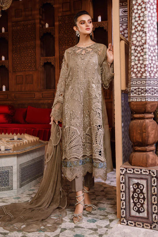MARIA.B.Unstitched EMBROIDERED - Coffee (BD-2501) - SFC