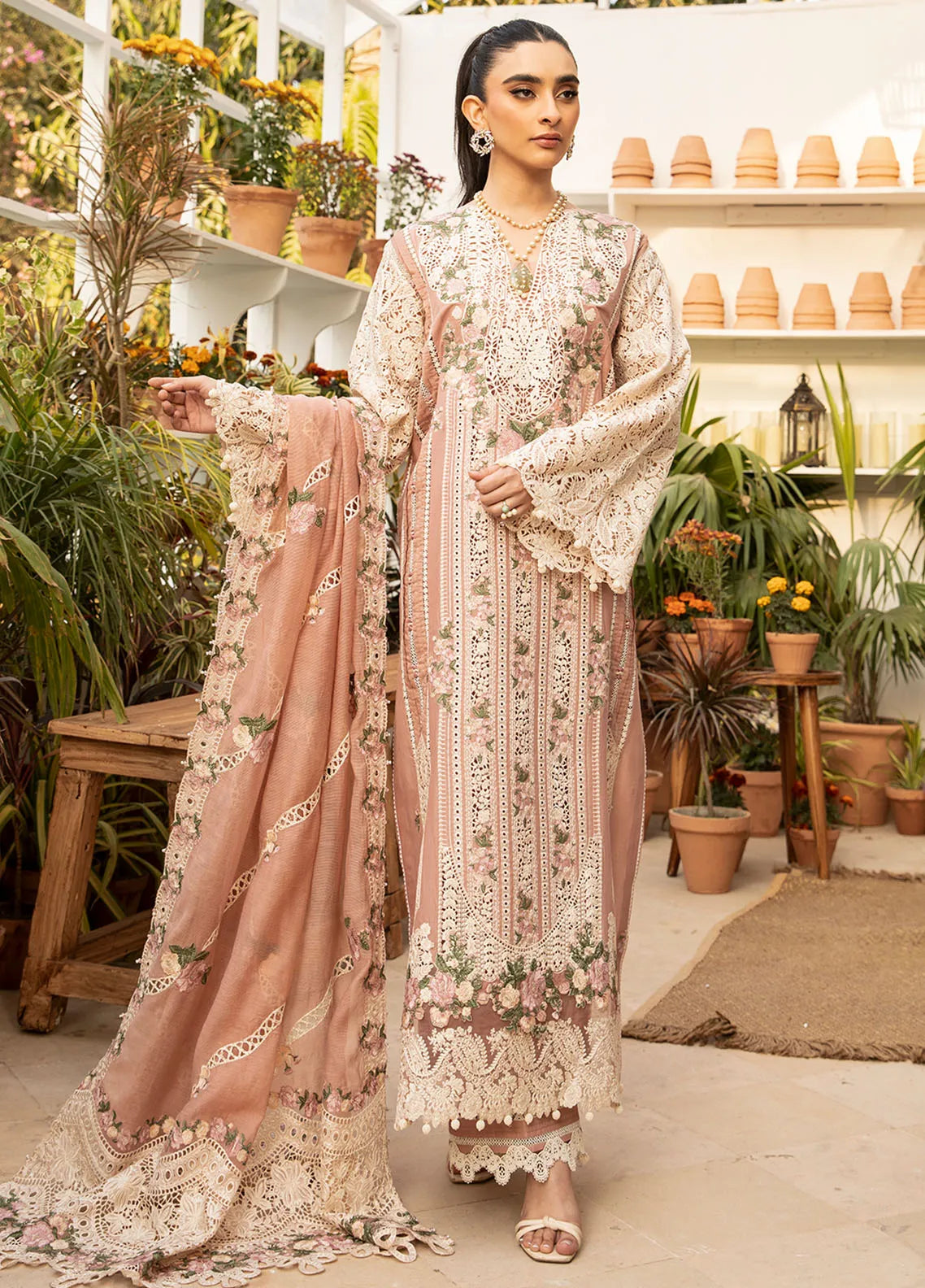Elaf 3 Piece Unstitched Luxury Lawn Suit - ELM-12 SHAHANA | SML