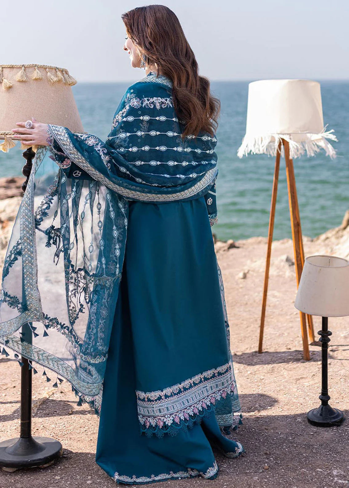 Qalamkar 3 Piece Embroidered Unstitched Lawn Suit - FP-16 KIRA | SBC