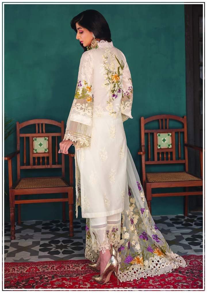 Elaf 3 Piece Unstitched Luxury Lawn Suit - EFC 06A Crystal | SML