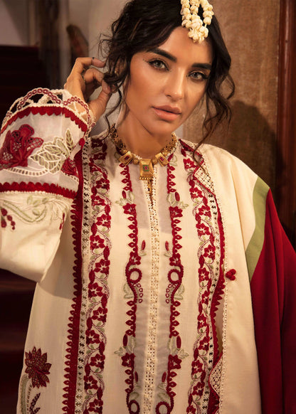 Crimson 3 Piece Unstitched Luxury Lawn Suit - Musafir | SML