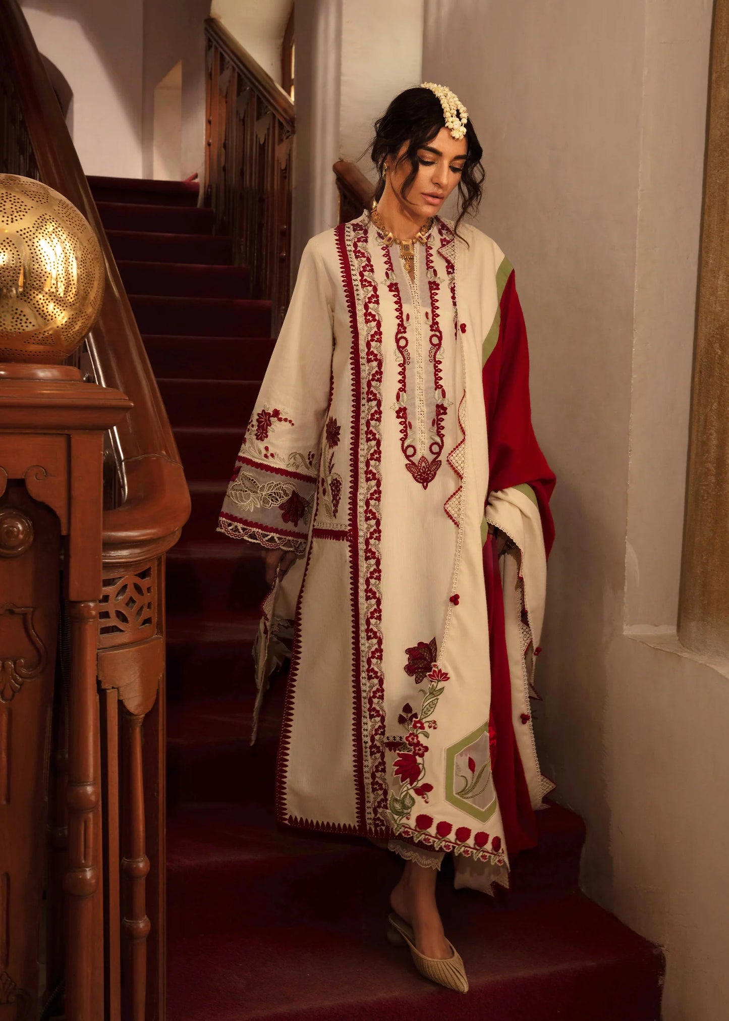 Crimson 3 Piece Unstitched Luxury Lawn Suit - Musafir | SML