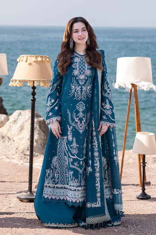 Qalamkar 3 Piece Embroidered Unstitched Lawn Suit - FP-16 KIRA | SBC