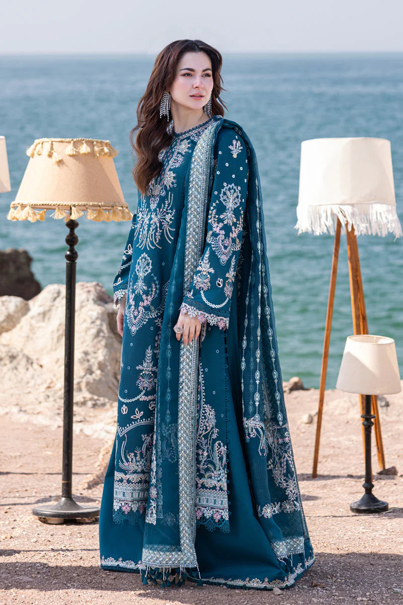 Qalamkar 3 Piece Embroidered Unstitched Lawn Suit - FP-16 KIRA | SBC