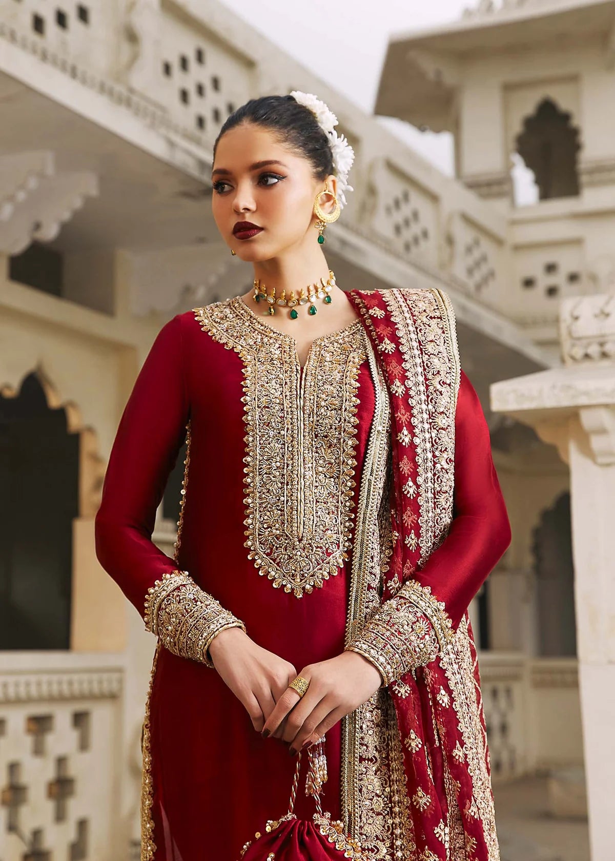 Kanwal Malik Unstitched Suit | Noreen Red | SLC