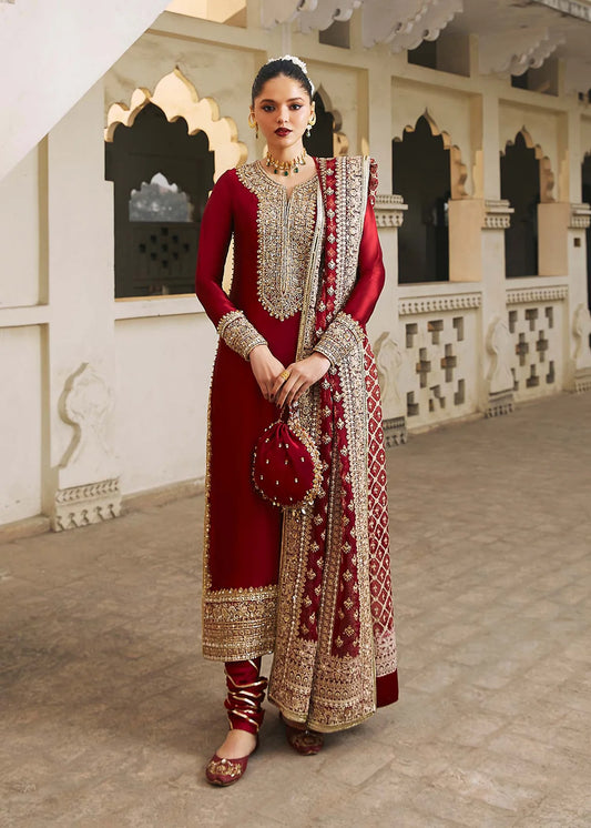 Kanwal Malik Unstitched Suit | Noreen Red | SLC
