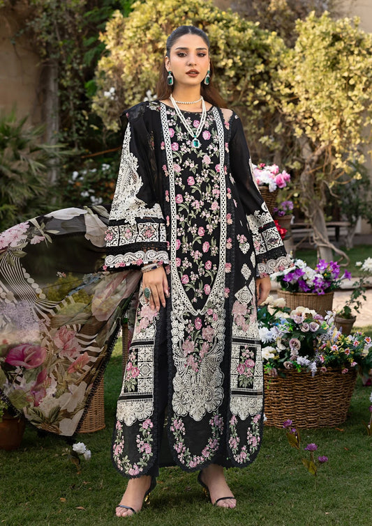 Elaf 3 Piece Unstitched Luxury Lawn Suit - ELM-04 MAHJABEEN | SML