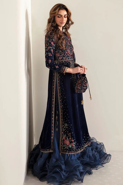 JAZMIN 3 Piece Unstitched Heavy Embroidered Velvet Suit 1 - SFC