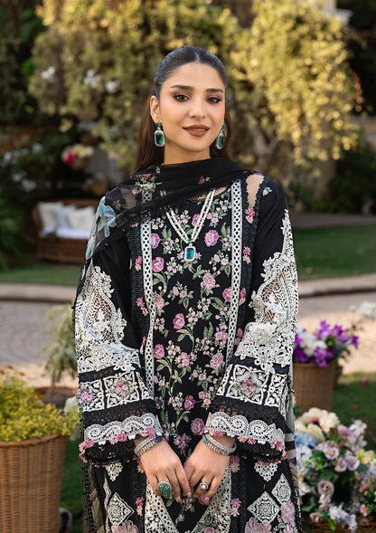 Elaf 3 Piece Unstitched Luxury Lawn Suit - ELM-04 MAHJABEEN | SML