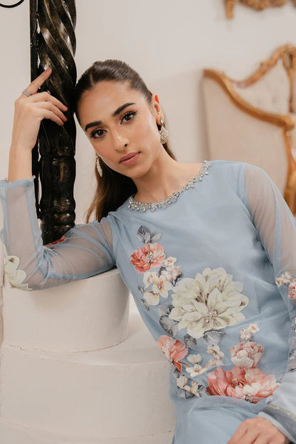 Lulusar Silk Ice Blue with Grey Shade - SBC
