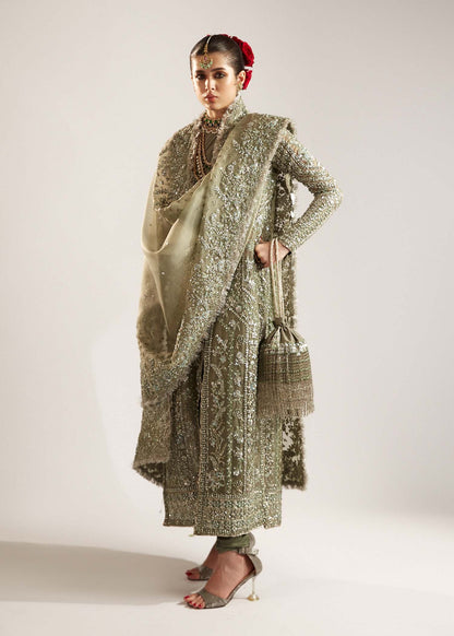 Hussain Rehar Unstitched Organza Embellished Suit | Jadeite | SLC