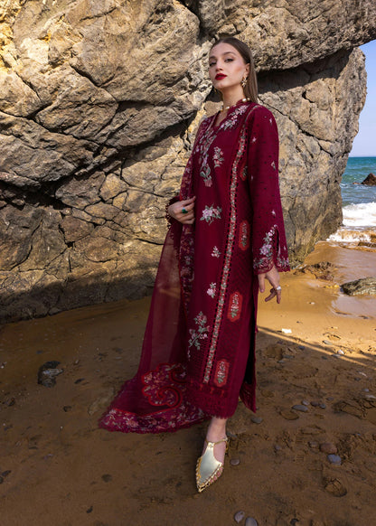 Crimson 3 Piece Unstitched Luxury Lawn Suit - Parsi Threads - D5 B | SML