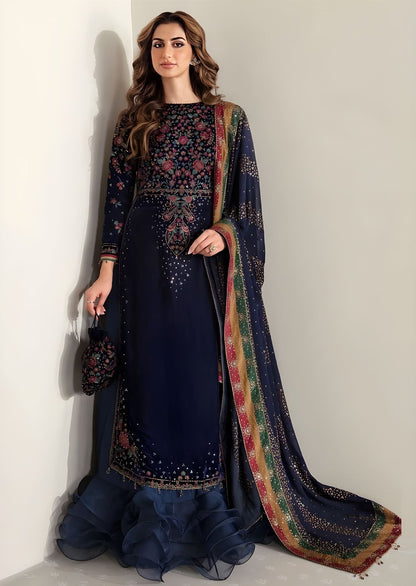 JAZMIN 3 Piece Unstitched Heavy Embroidered Velvet Suit 1 - SFC