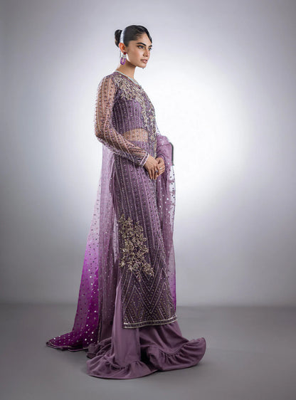 Zainab Chottani Unstitched Embellished Suit | Mauve Dreams | SLC