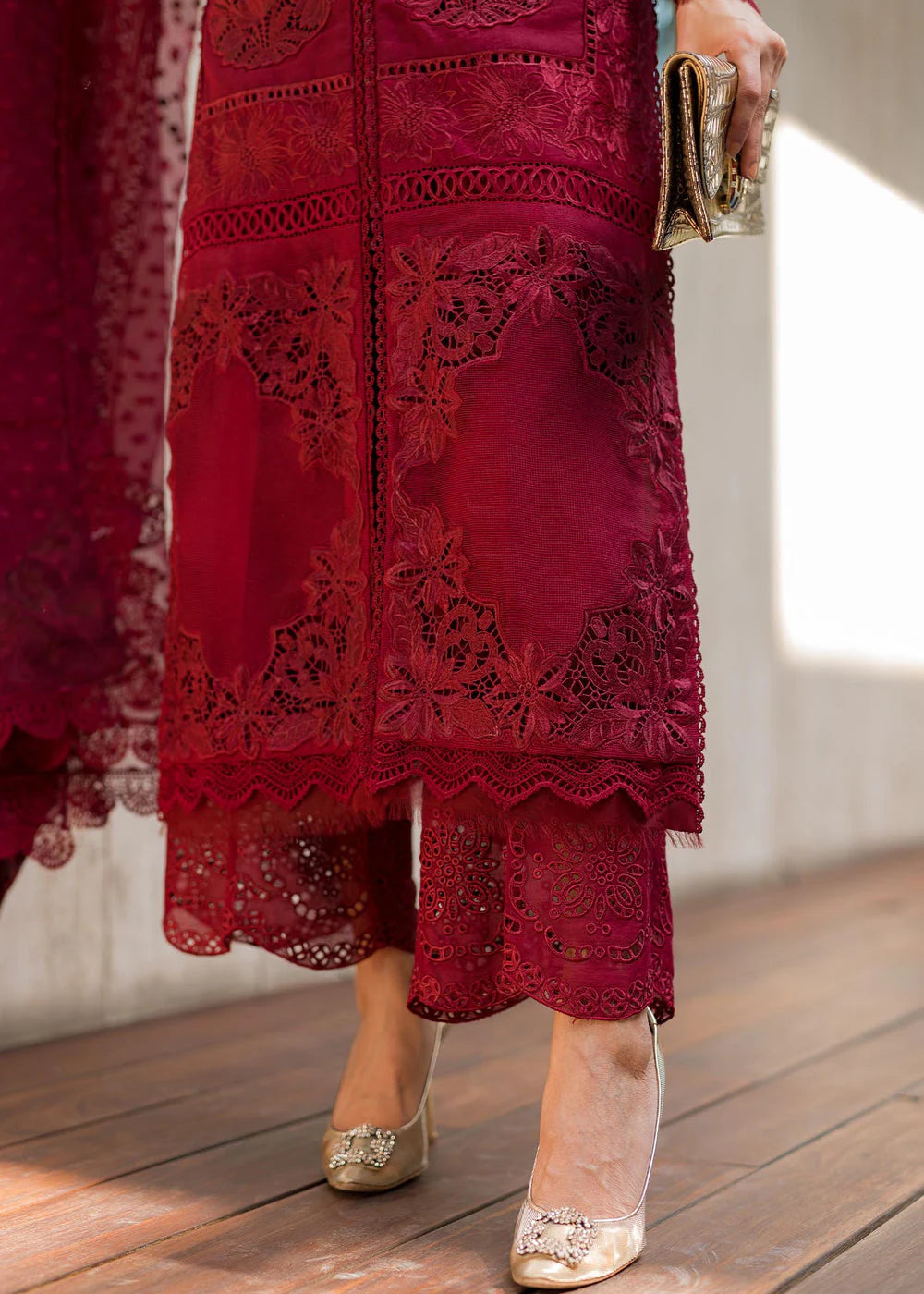 Saira Shakira Luxury Lawn Unstitched Suit Rouge - SBC