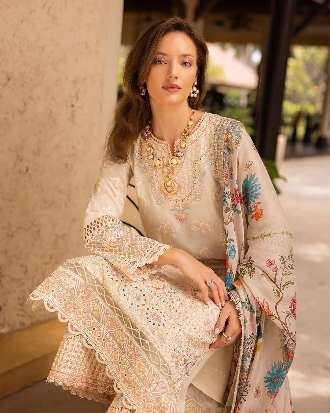 Faiza Saqlain 3 Piece Unstitched Luxury Lawn Suit - Delilah | SML